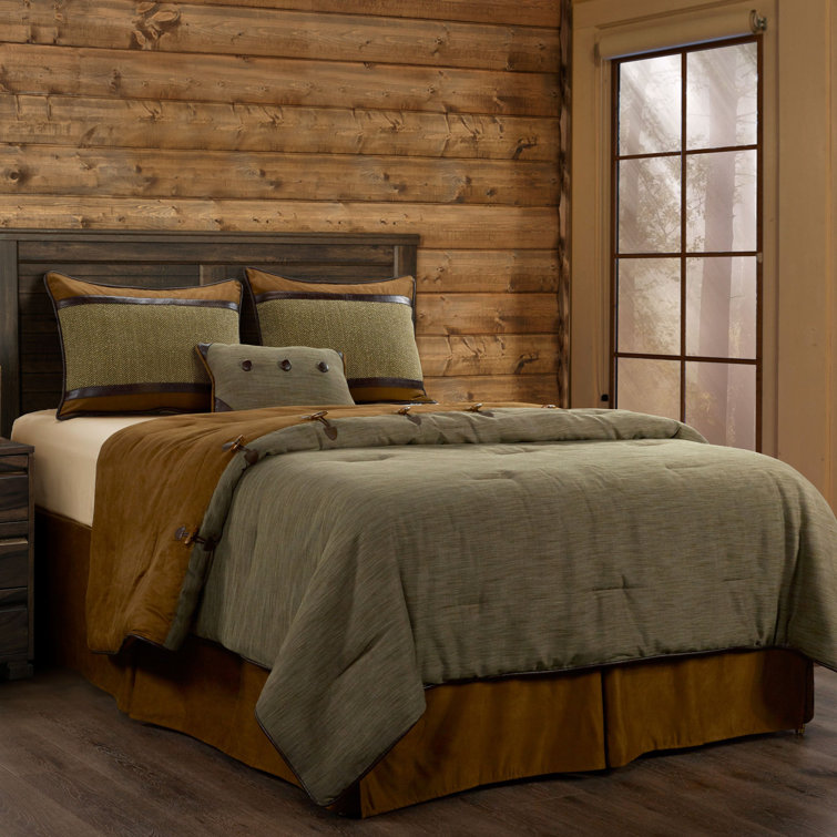 Loon Peak® Bryker Olive/Brown Jacquard Rustic Cabin Lodge